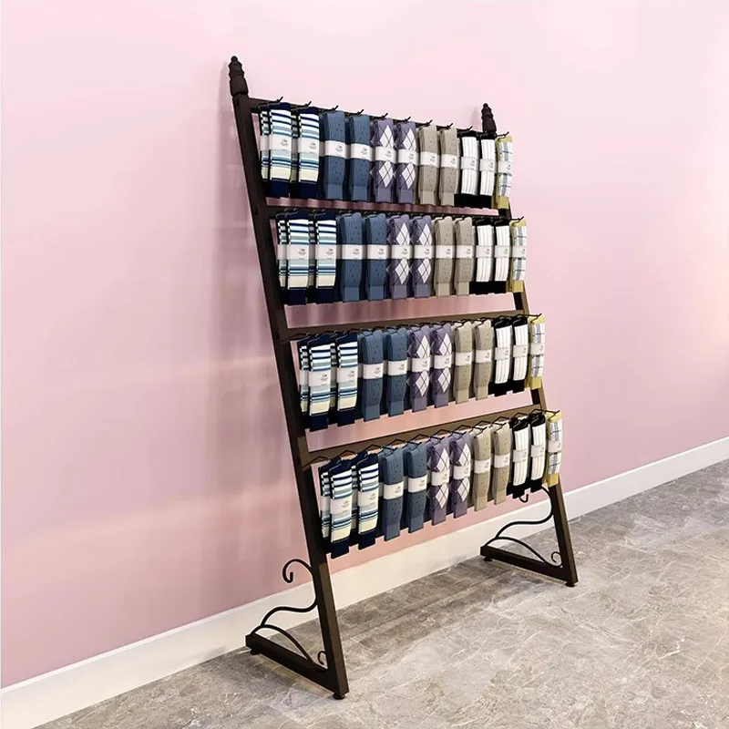 Customized Sock Rack Boutique Store Clothing Rack For Boutique Gold Shelf Clothing Display 4 Tier Sock Rack