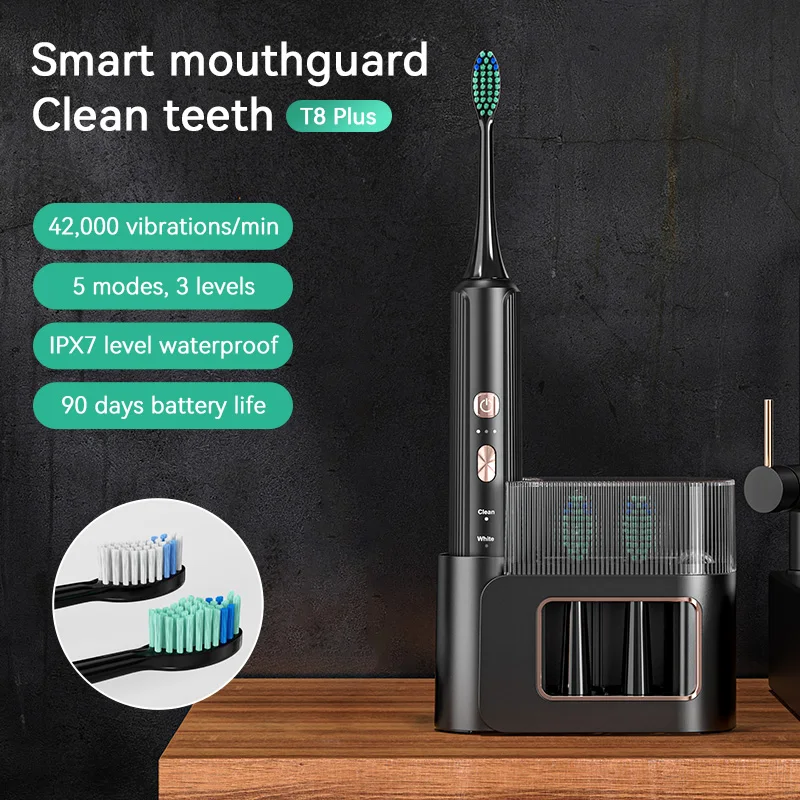 BSCI ISO9001 Factory Ceramic Texture Paint Metal Body Powerful Tooth Brush Sonic UV Case Travel Electric Toothbrush