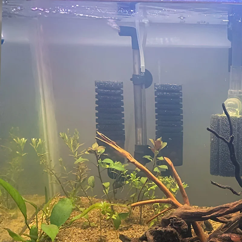 Hygger Aquarium Keep Water Clean Dual Sponge Filter Bio Ceramic Media Balls Quiet Submersible Foam Filter