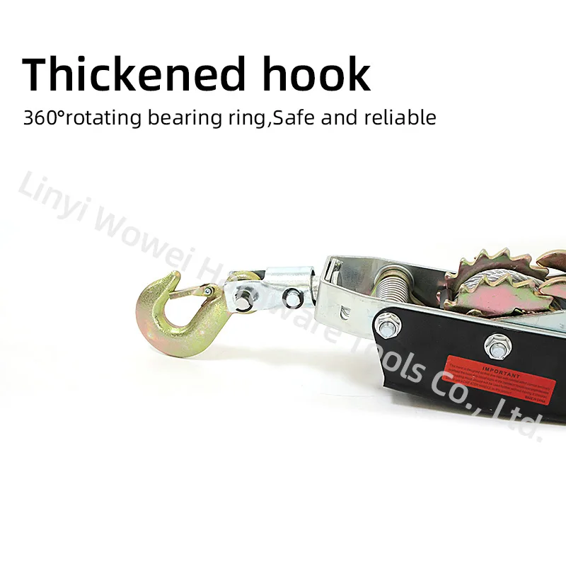 Top Quality 1 ton wire rope hand pulling ratchet cable puller, hand puller cable tightener 2 hooks