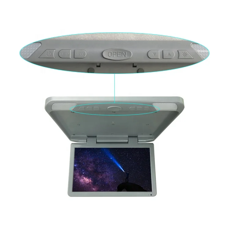 Bus Coach Manual Roof Monitor 18.5inch Multimedia 2 Video Input Entertainment Player Universal Ceiling Mounted LCD TV