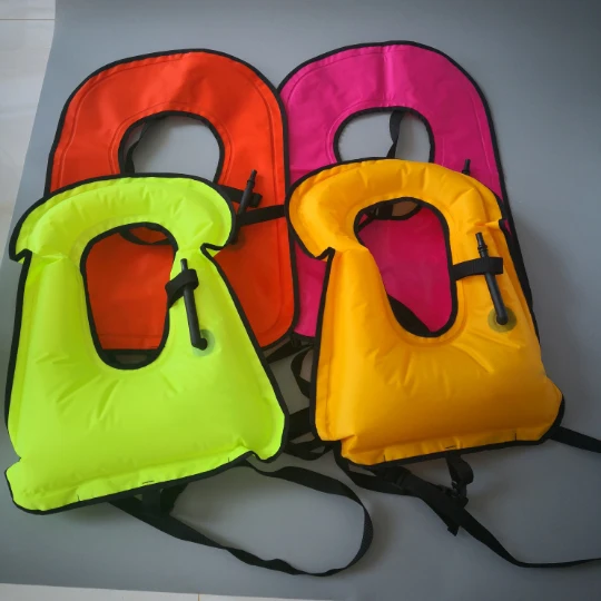 210 Denier Nylon TPU Coating Snorkel Inflatable Swim Safety Life Vest For Adult
