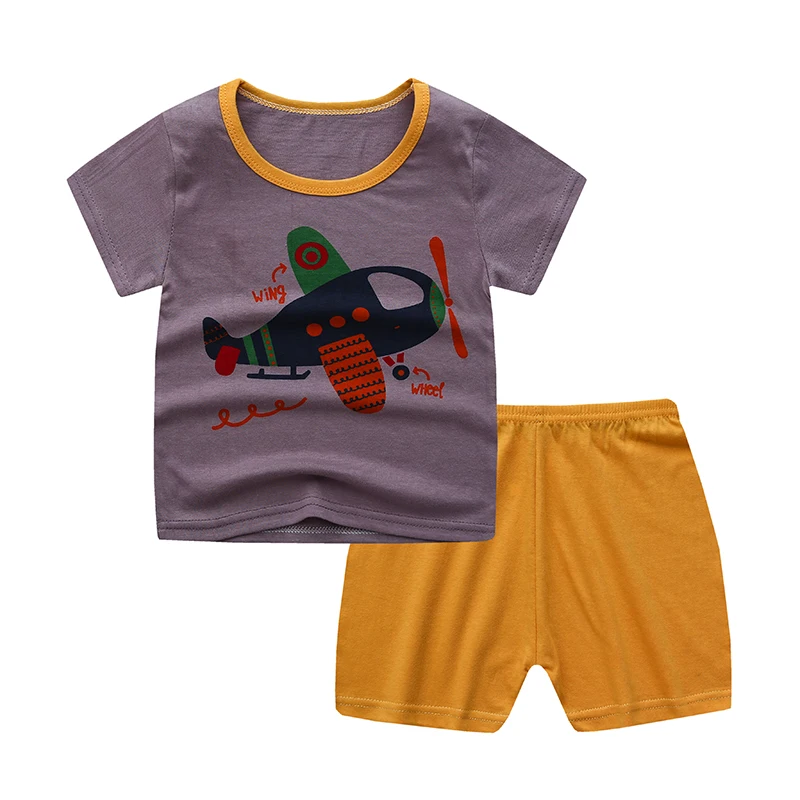Wholesale Price Summer Kids Short Sleeve Suit Children Pajamas Baby Clothings Sets for Boys and Girls