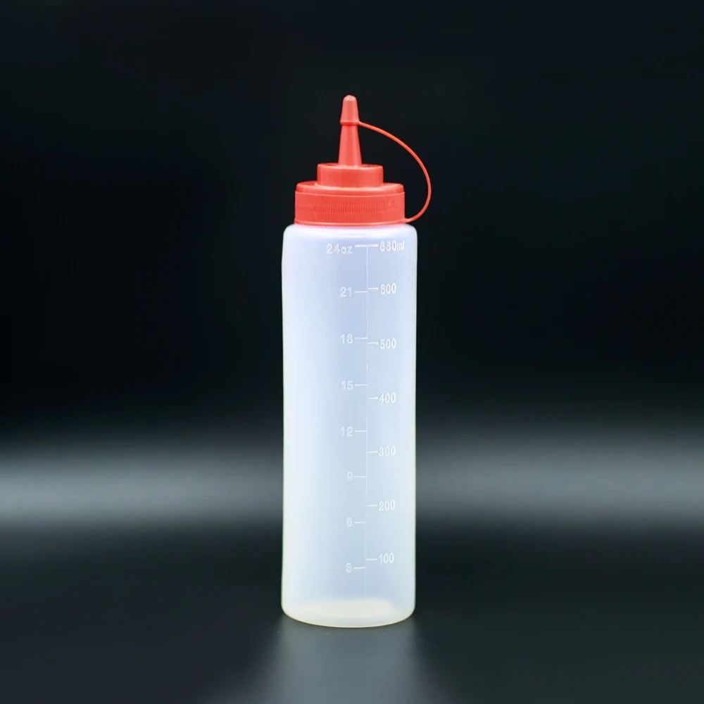 
Food grade plastic squeeze sauce bottle for ketchup refillable condiment container 