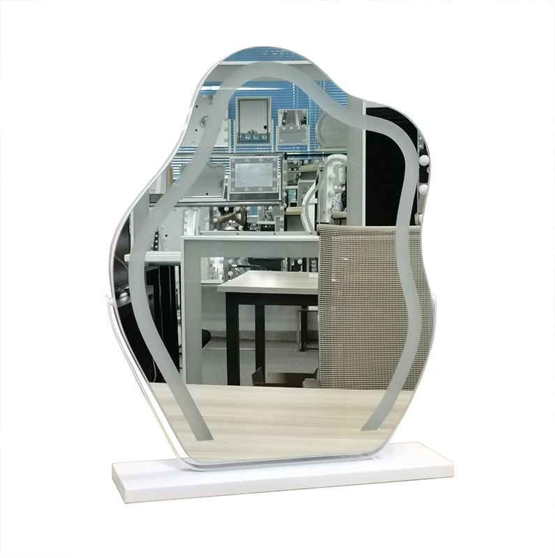 Cloud LED round Desktop Makeup Mirror Personalized Cosmetic Vanity Mirror with Perfect Lighting Irregular Shape Cosmetic Mirror
