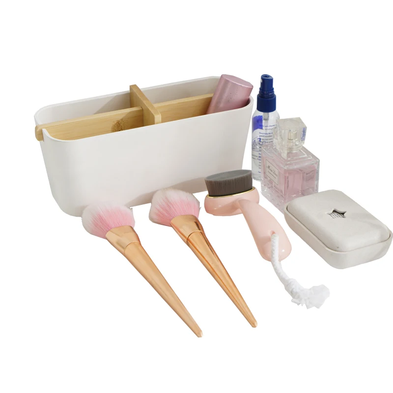 
Modern luxury customized multifunction home accessories bamboo storage makeup box organizer 