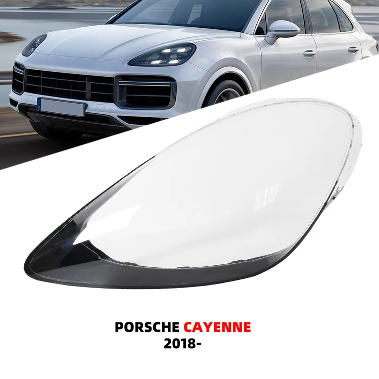For Porsche Cayenne 2018 2019 2020 2021 Lamp Transparent Lampshade Lens Glass Cover Headlight Case Light Car Replacement