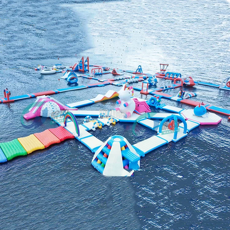 High Quality Large Inflatable Amusement Water Park Play Park With Slide Pool