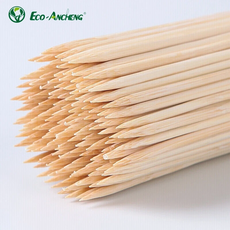 Disposable Round Bbq Skewer Stick 3mm 4mm Bamboo Skewer Bamboo Sticks for Barbecue