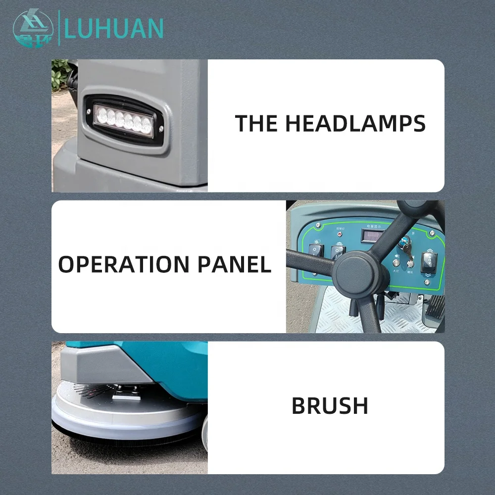 Floor Washing Machine Ride on Floor Scrubber Tiles Factory Wholesale Floor Cleaning Machine CE with Free Spare Parts