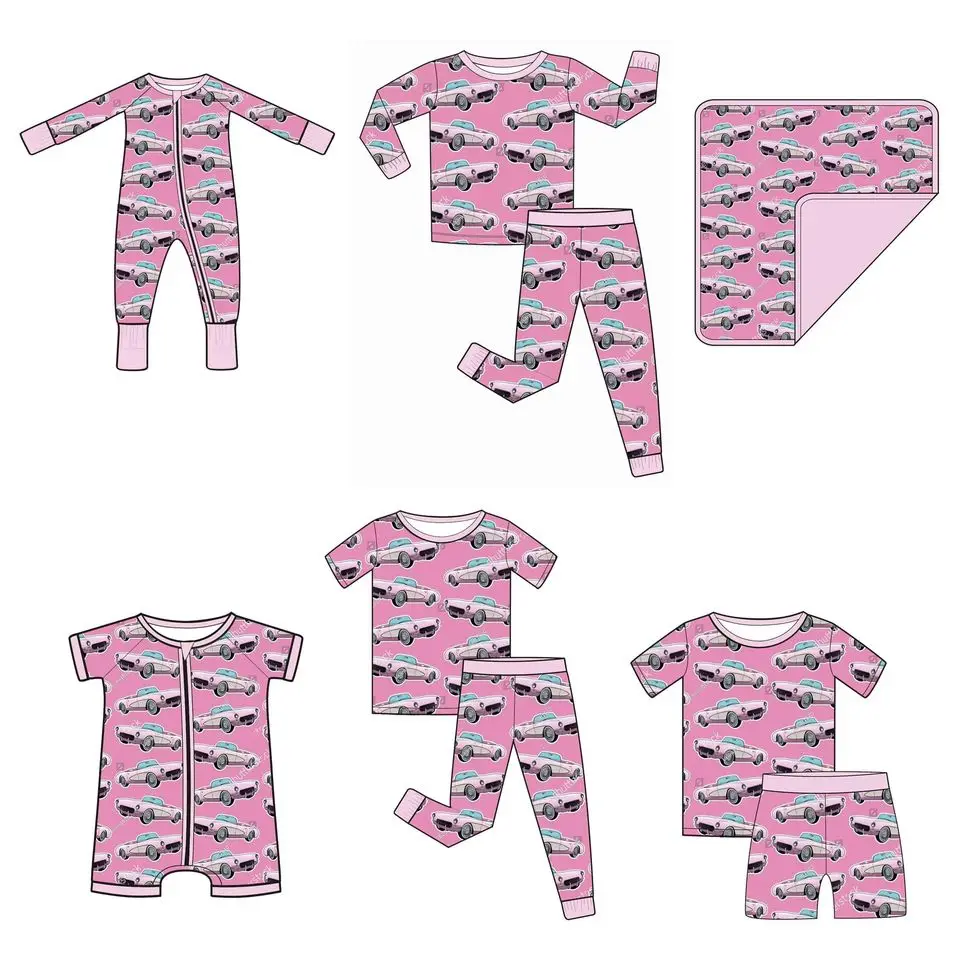 Hot Selling Children Jumpsuit West Cowboy Printed Toddler Romper Long Sleeves Bamboo Baby Zipper Sleeper Clothes