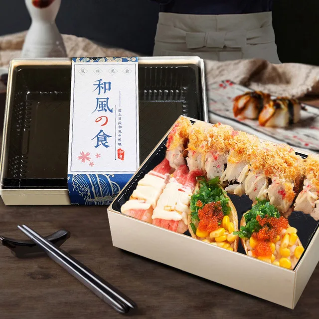 Wholesale Cheap Wooden Takeaway Food Container Packaging Pastry Cake Sushi Bakery Catering Cheese Charcuterie Lunch Sushi Box