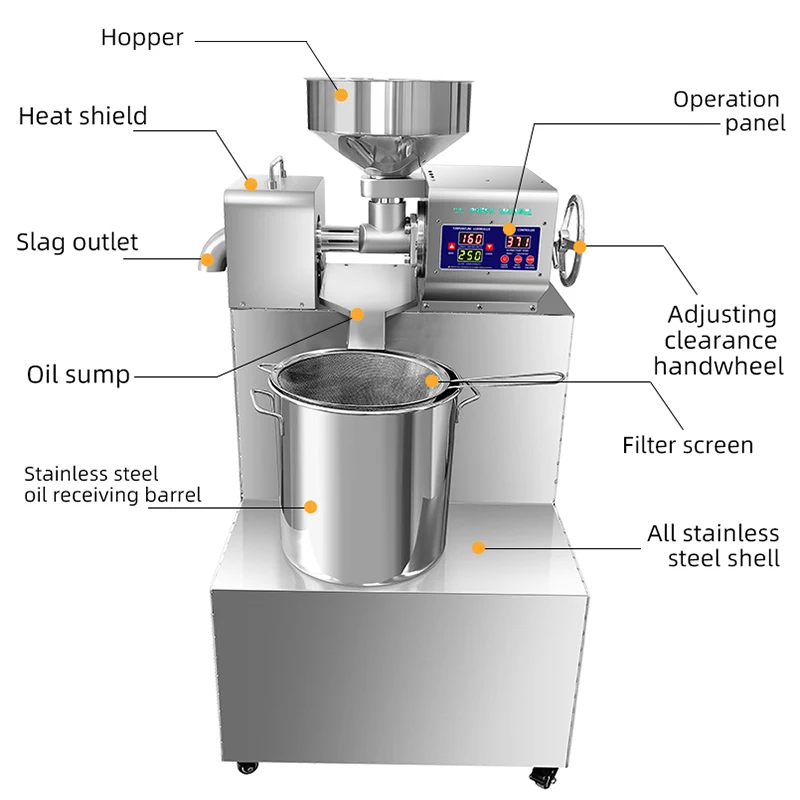 Commercial Use Peanut/avocado/soybean/ Screw Coconut Oil Cold Oil Press Machine Palm Oil Provided Automatic Palm Fruit