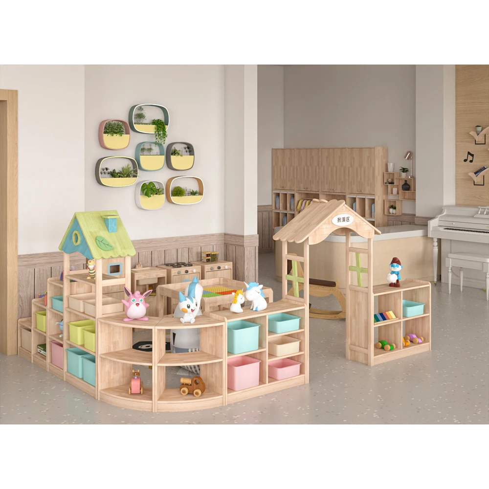 modern design kids table and chair set kindergarten classroom school student furniture solid wood kitchen cabinet