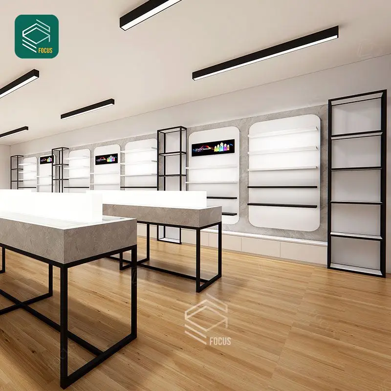 Modern Display Shelves Wall For Retail Stores Glass Showcase Table Cigarette Fixtures Tobacco Display Cabinet