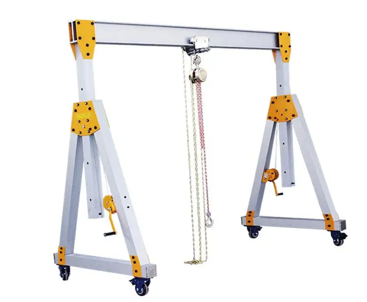 Made in China 500kg Adjustable height Aluminum mini portable gantry crane with running wheel for sale