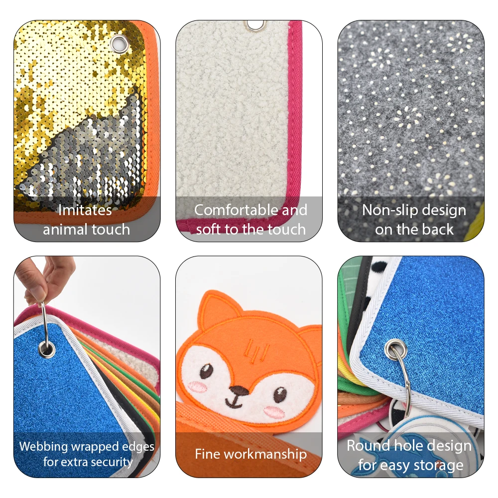 Sensory Zoo Buddies Sensory Mats for Autistic Children Cute Animal Babies Room Play Texture Board