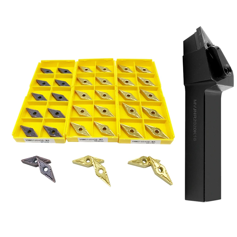 1 шт. MVJNR1616H16 MVJNL1616H16 токарно-винторезный станок инструмент + 10 шт. VNMG160404 VNMG160408 VP15TF UE6020 US735 режущая пластина для токарной обработки