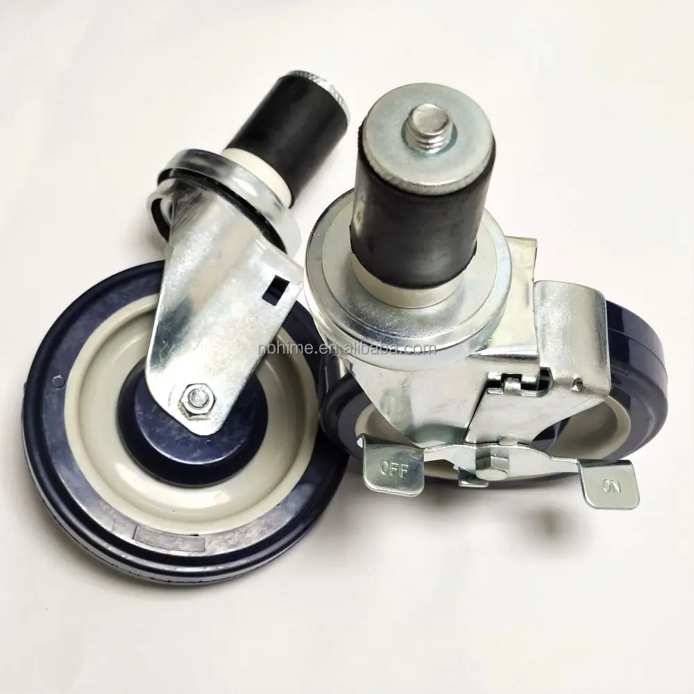 HM2207 Series 3/4/5/6 inches Swivel Locking Top Plate Wear Proof Caster Wheels for Chairs and Stool Store Trolley