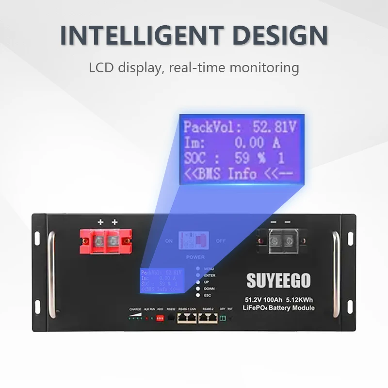 SUYEEGO 24V 48V 100Ah 200Ah Wholesale Home Rechargeable Battery Packs Lifepo4 Lithium Ion Batteries Energy Storage Battery