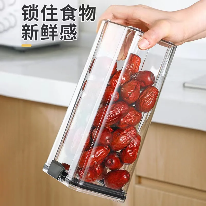 Thick square transparent sealed cans  Whole grains kitchen storage cans box snacks tea storage cans