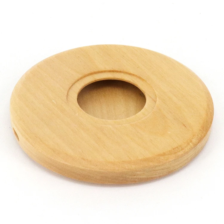 Handmade Modern Art Beech Wood Lampstand Board with round Polished Wooden Lid and Base Whole Sale