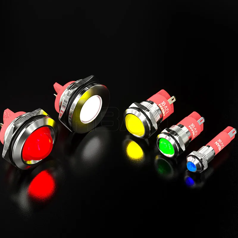 waterproof ip67 nickel plated brass metal 110v switch led pilot light 6mm panel indicator