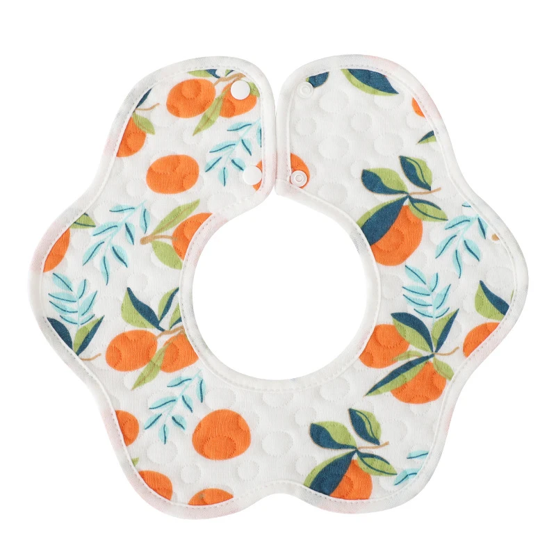 Competitive Price TPU Waterproof 4 Layer Lovely Flower Type Reusable Baby Bibs