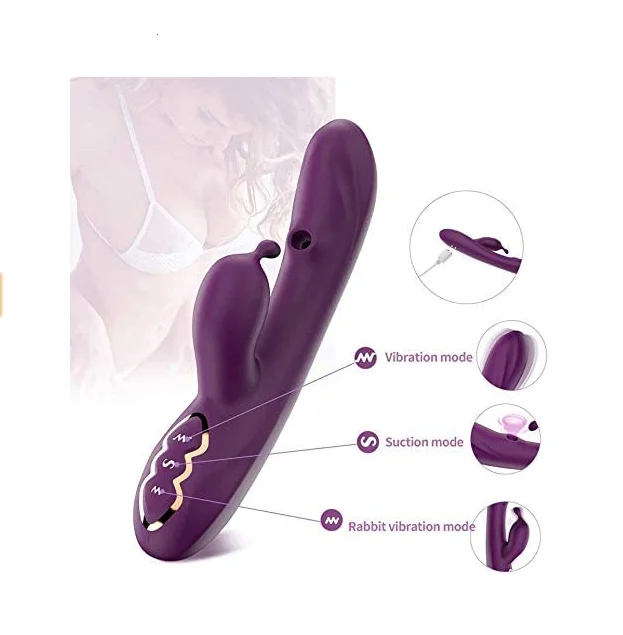G Spot Rabbit Vibrator with Clitoral Sucking Clit Dildo Stimulator with 7 Vibration 7 Suction Modes vibrator Massager