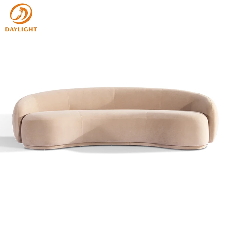 2024 nordic modern curved sofa set living room luxury sectional velvet half round furniture