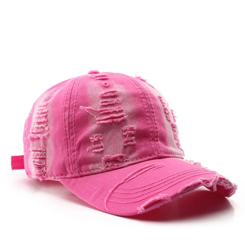 Spring Unisex Cotton Baseball Cap Solid Color Style Sunshade Sports Cap Custom Logo Men Washed Retro Style   Baseball Cap