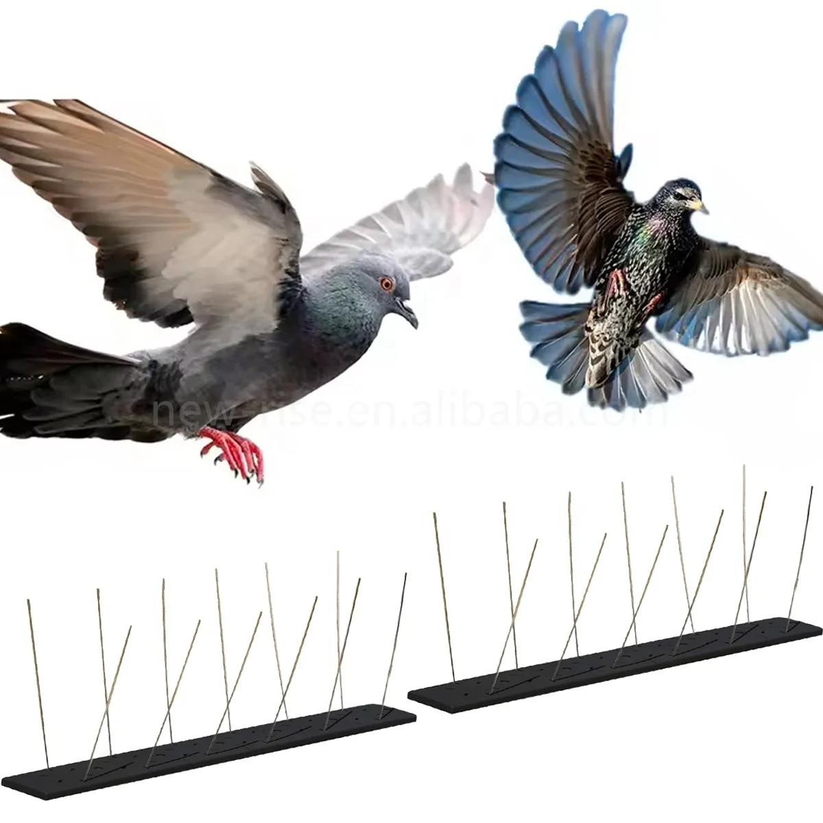 Bird Repellent Set Anti Birds Pigeon Spikes Garden Scare Pigeon Cat Sprickle Strip Stainless Steel Spikes 100 cm