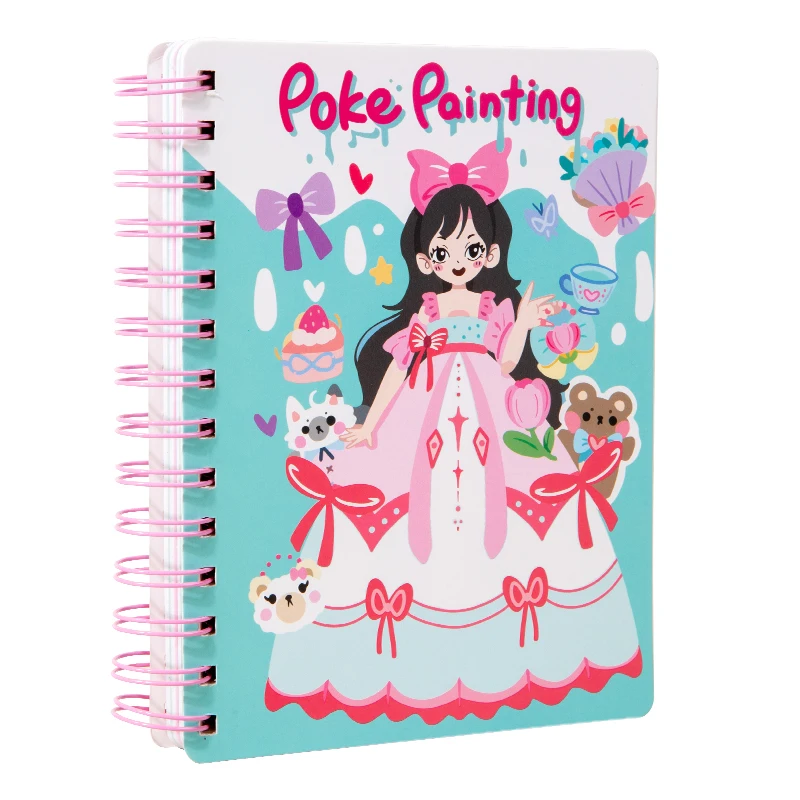 3 in 1 fashion Girls Creative Princess DIY Dressing Up Game Kids Painting Poke and Stick Kids DIY Games Wooden Toys for kids
