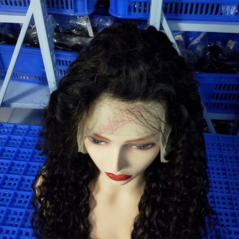 
Water wave lace frontal wig,100% real human hair wig malaysian water wave,transparent lace wig for black women 
