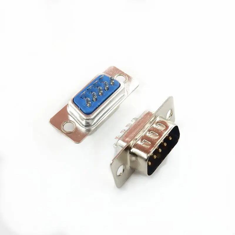 Blue glue wire bonding DB9 connector female socket wire bonding PC converter cable connector 9 hole 9P