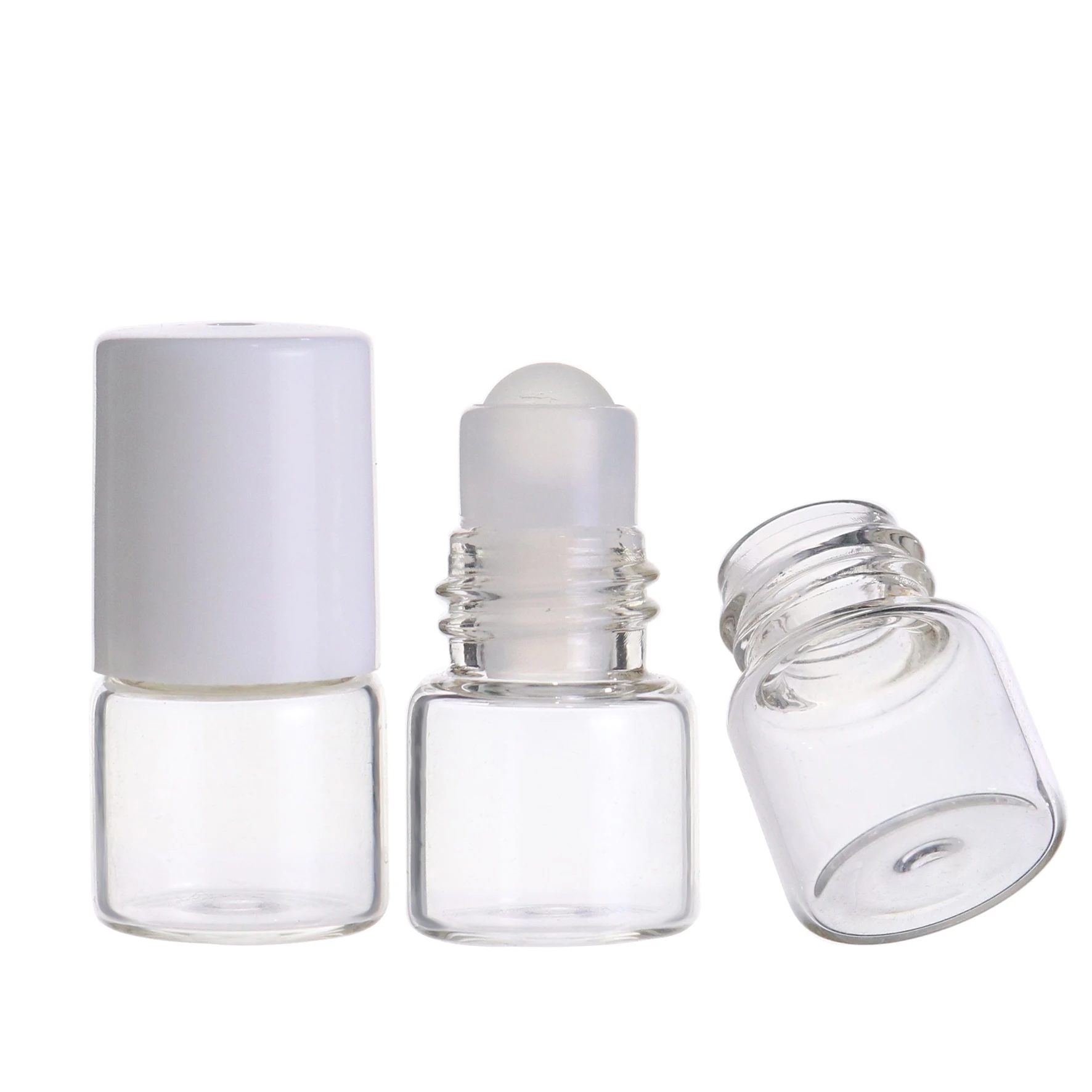 Low MOQ oil perfume glass roll on bottles refillable roller ball essential oil sample bottle