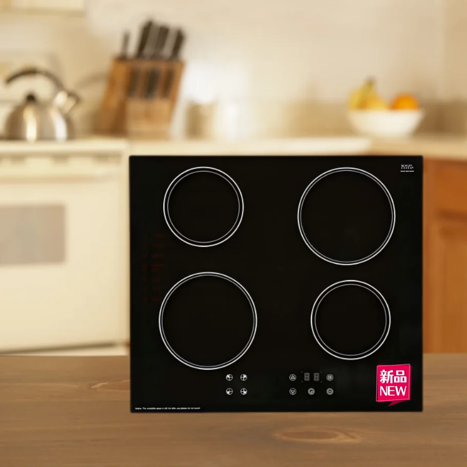 Vestar High Quality Kitchen Appliance four Burner ceramic built in Tempered Glass Cooking Stove hob cooker