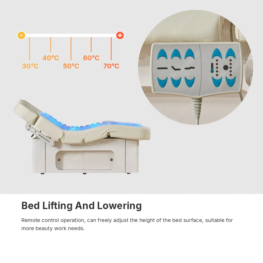 4 Motor Electric Massage Beauty Bed Spa LED Atmosphere Light Fully Automatic Heat Preservation 2053