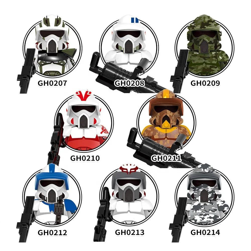 G0127 Space Wars Clone Forest Kamino Jungle Camo ARF Trooper Commander Trauma SW Model Building Block Figure Toy Juguete