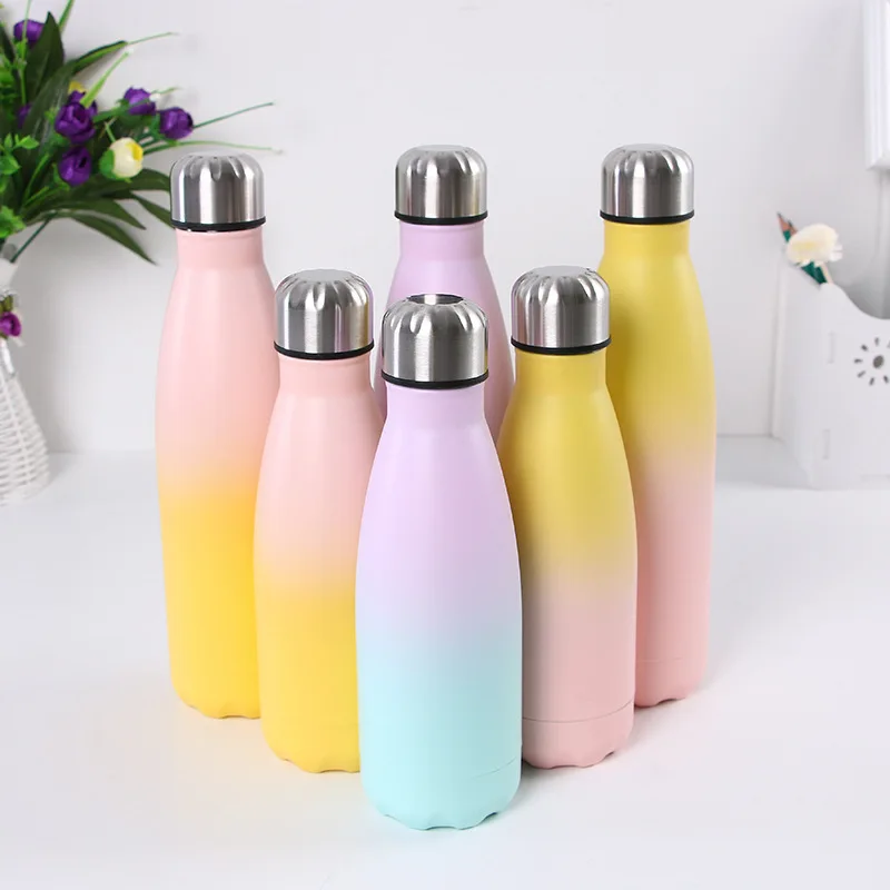 500ML LOGO Custom Double Wall Stainless Steel Water Bottle Thermos Bottle Keep Hot and Cold Insulated Vacuum Flask for Sport