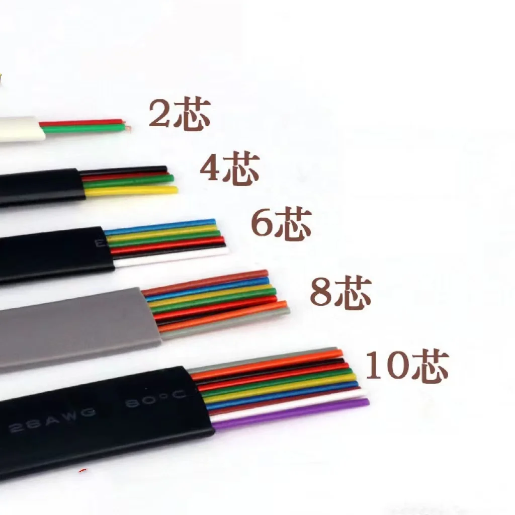 U l 20251 телефонный плоский кабель 2 4 ядра 6 8 10 ядер F кабель RJ11 RJ12 медный провод телефонный телефон факс Удлинительный провод