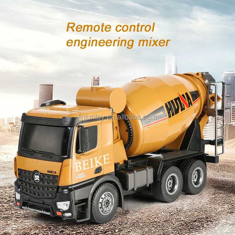 Latest 1/14 scale ten channel remote control concrete mixing Car children simulation engineering car concrete mixer truck