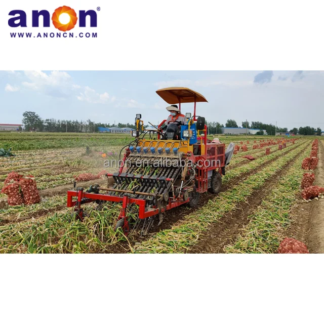 ANON  mini 8 rows high efficiency garlic combine harvester garlic harvesting machinery