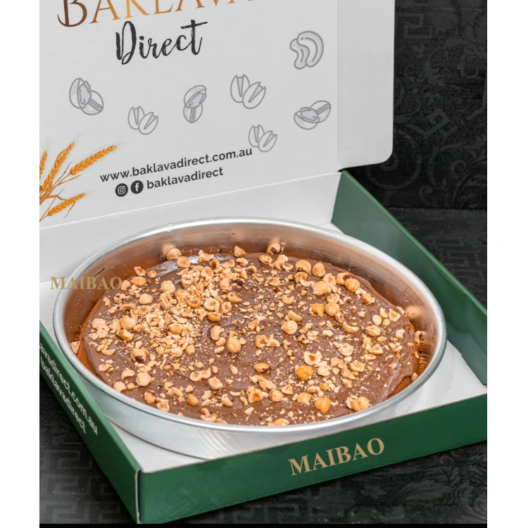 Custom luxury cake packaging box bakery paper boxes for desserts brownies takeaway bread candy pastry baklava cookie food boxes