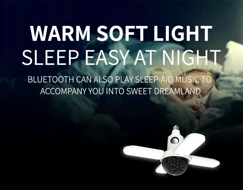 50W E27 RGBW Starry Night Light Projector with Remote Control LED Music Bulb Bombillo for Holiday,Dancing Bar,Coffee Shop
