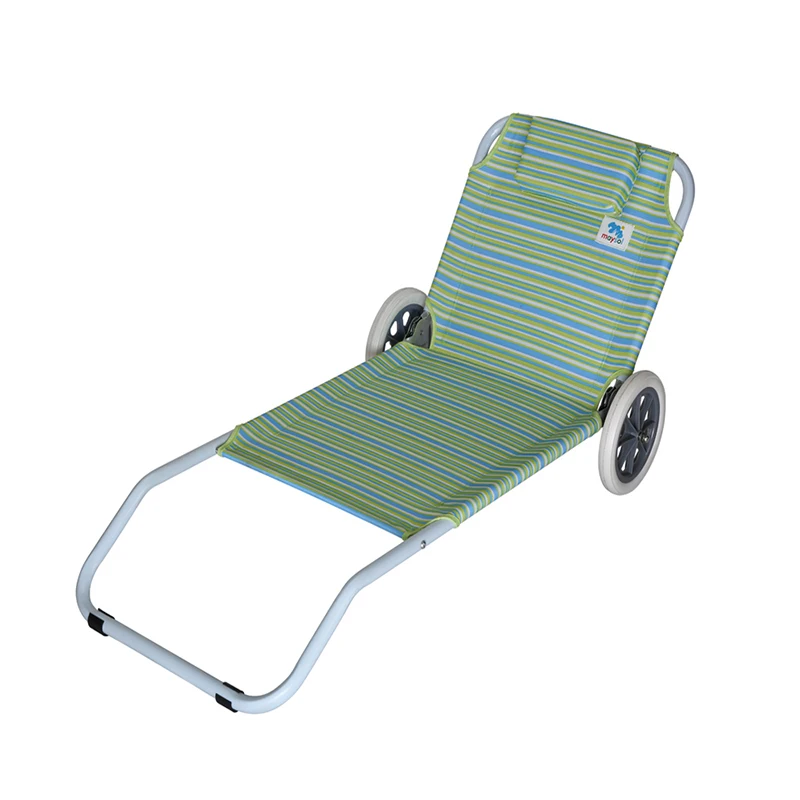 Factory Outdoor Folding Lounge Chair with Wheels Leisure Beach Picnic Camping Dual-purpose Folding Chair with Sun Shade