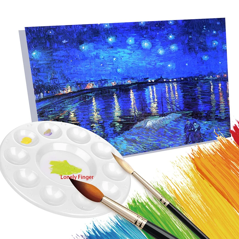 Wholesale Artist White Round Paint Tray Palettes Plastic Pallets for Acrylic Oil Watercolor Craft DIY Art Painting Palette