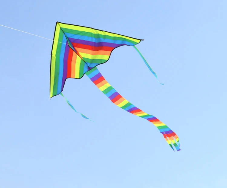 Горячая Распродажа 2021 недорогой воздушный змей Delta Rainbow Stripe длиной 1 м для детей с платой