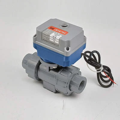 Motorized DC12V On-off type CPVC double true union ball valve