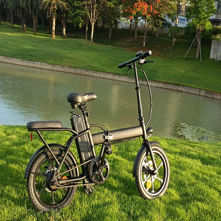 EU warehouse chinese cheap mini adult 16 inch foldable 250W 36V 7.5Ah dc motor two seats e-bikes hybrid other electric city bike